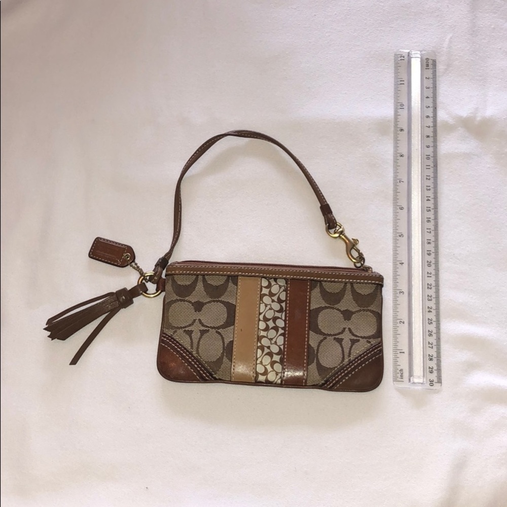Brown/Tan Coach Wristlet